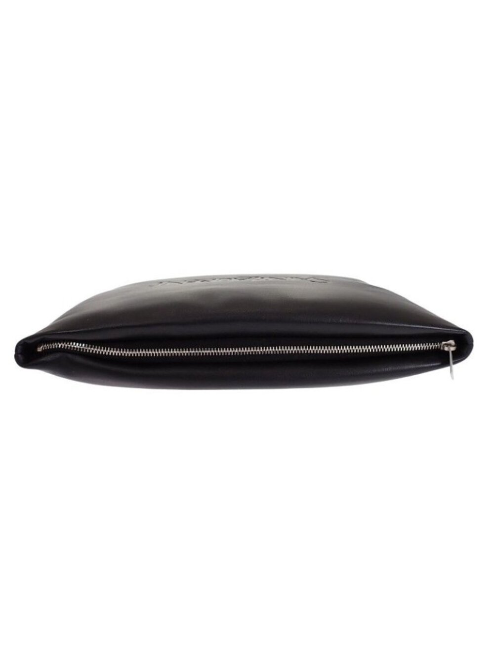 Saint Laurent Large Puffy Pouch Clutch Lambskin Black Silver - Picture 6 of 14